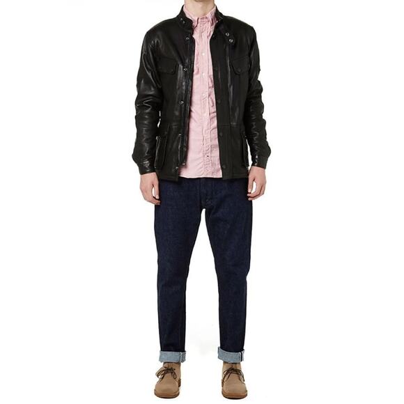 Barbour Other - BARBOUR INTERNATIONAL MEN'S SADDLER BLACK LEATHER JACKET SIZE XL MLT0060BK31